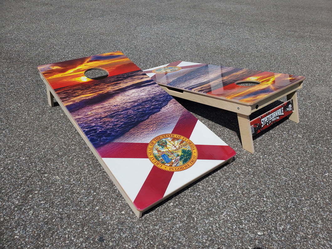St Pete Florida Sunset Cornhole Boards Direct Print