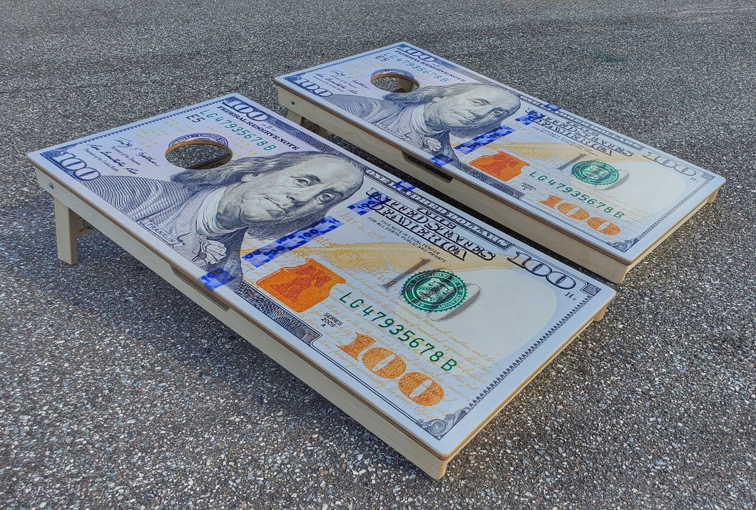 $100 Bill Direct Print Cornhole Boards
