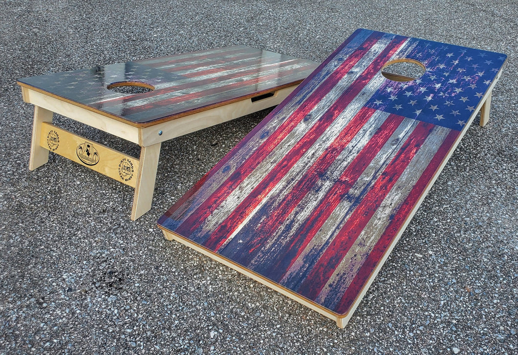 Dark Faded American Flag Themed Direct Print Boards