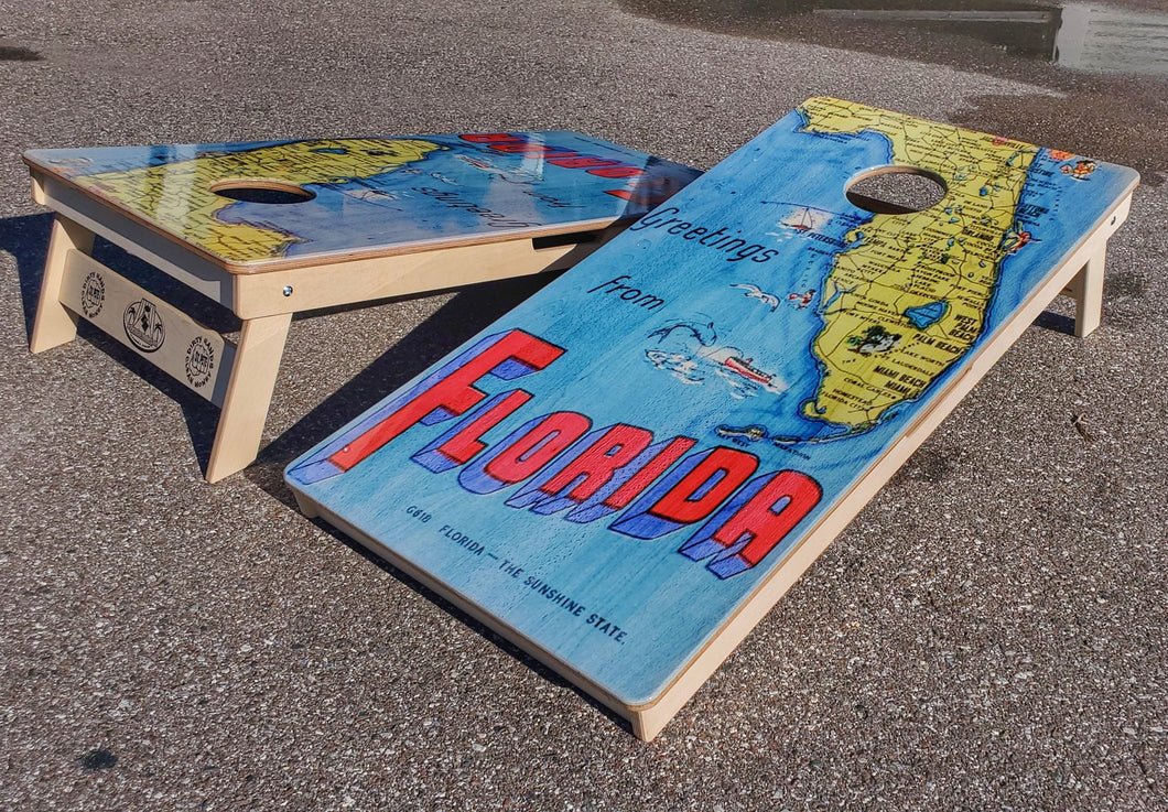 Florida Map Themed Direct Print Cornhole Boards
