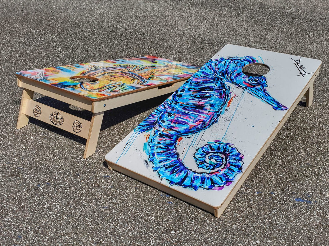 Seahorse Cornhole Boards by  Danforth