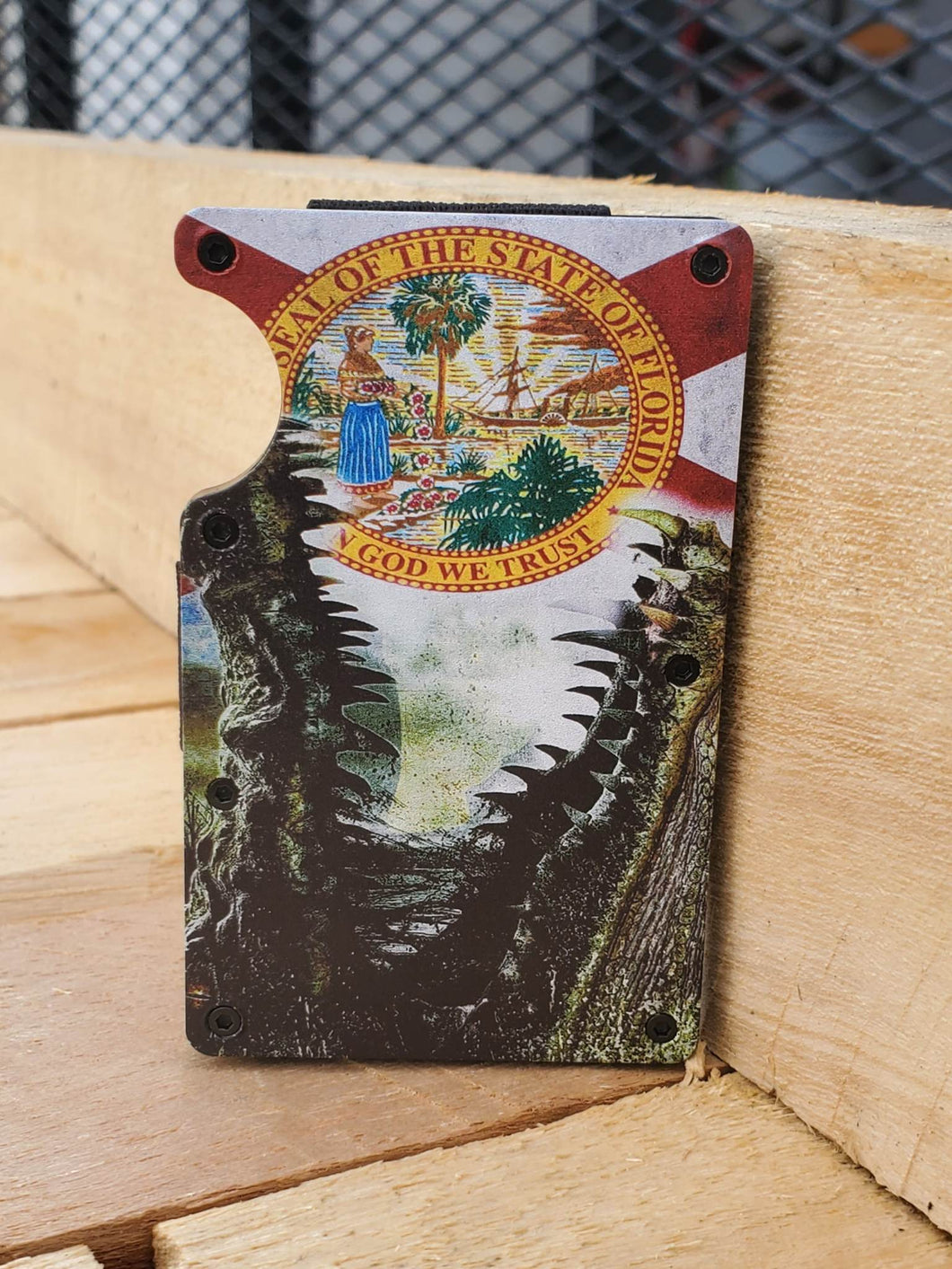 Florida Flag & Alligator Minimalist Wallet