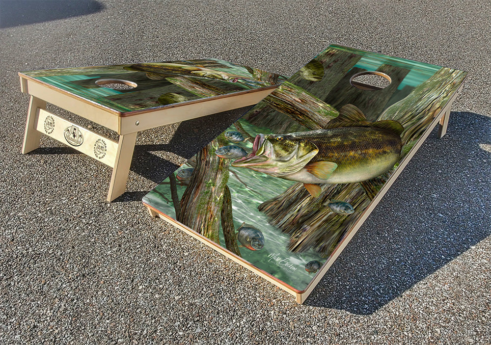 Bass Cornhole Boards by Mark Erickson