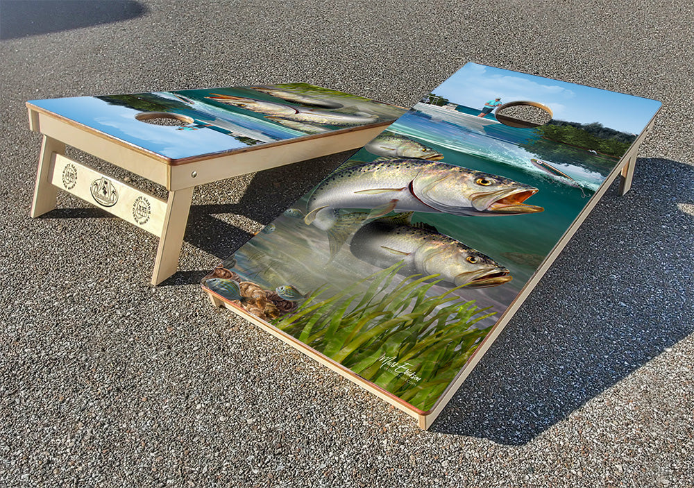 Trout Cornhole Boards by Mark Erickson